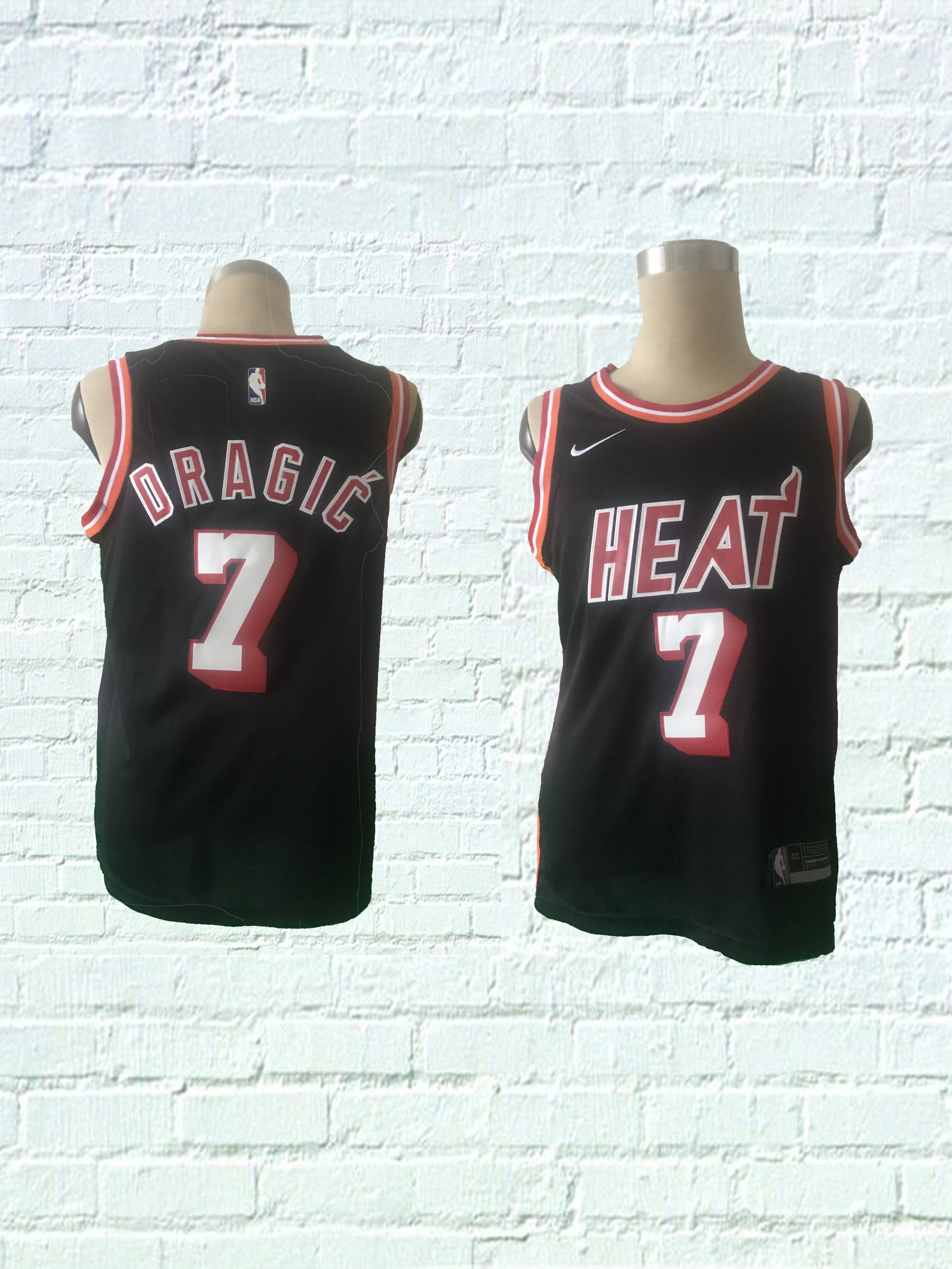 2018 Men Miami Heat #7 Dragic Black Game Nike throwback NBA Jerseys->miami heat->NBA Jersey